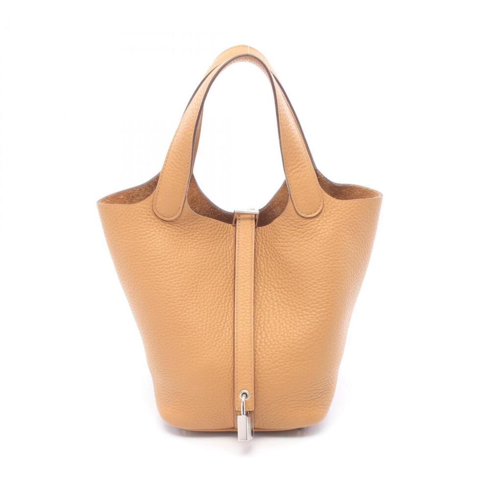 Hermes Picotin Lock PM Handbag, Leather, Taurillon Clemence Women's, Brown